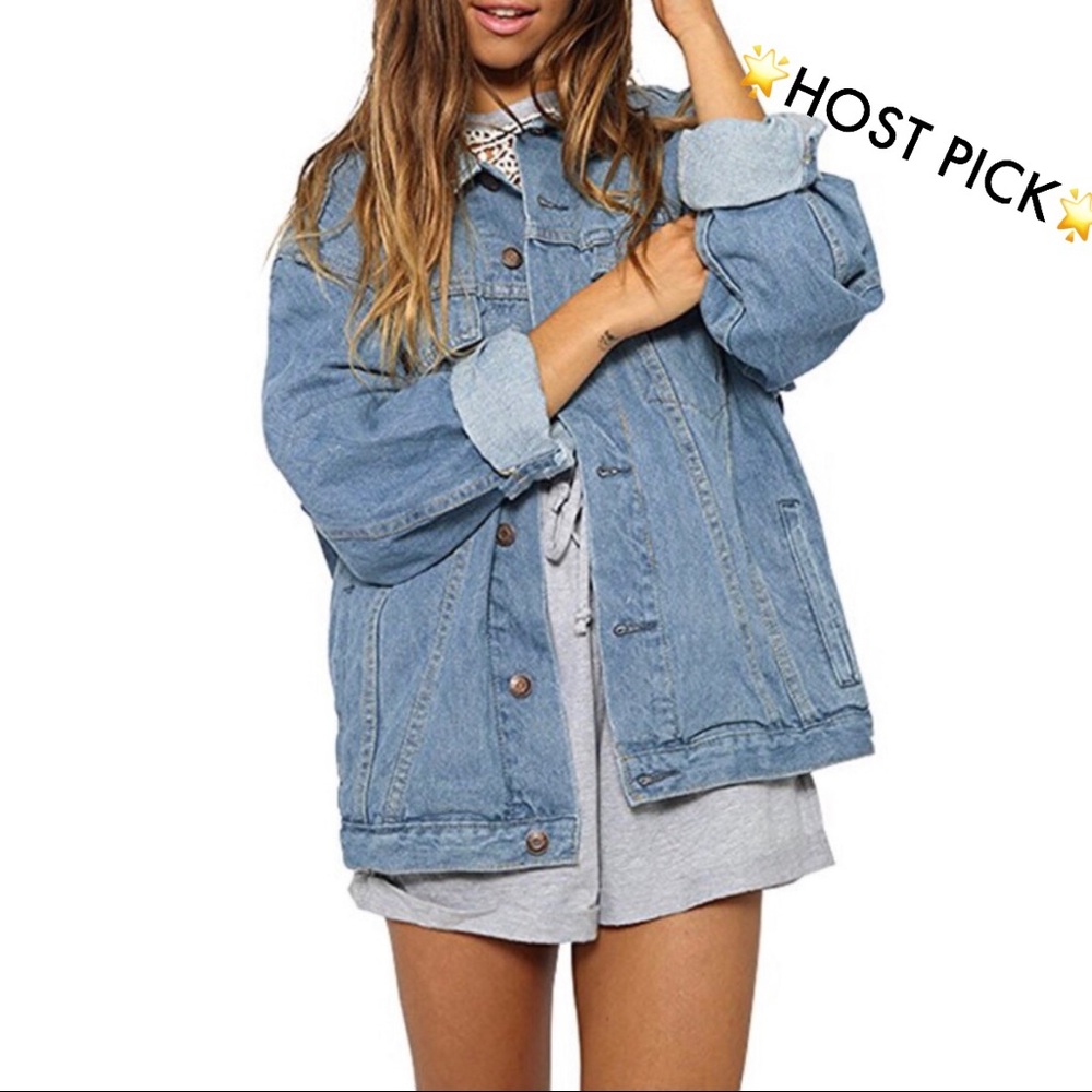 Boyfriend Long Sleeve Loose Jean Jacket